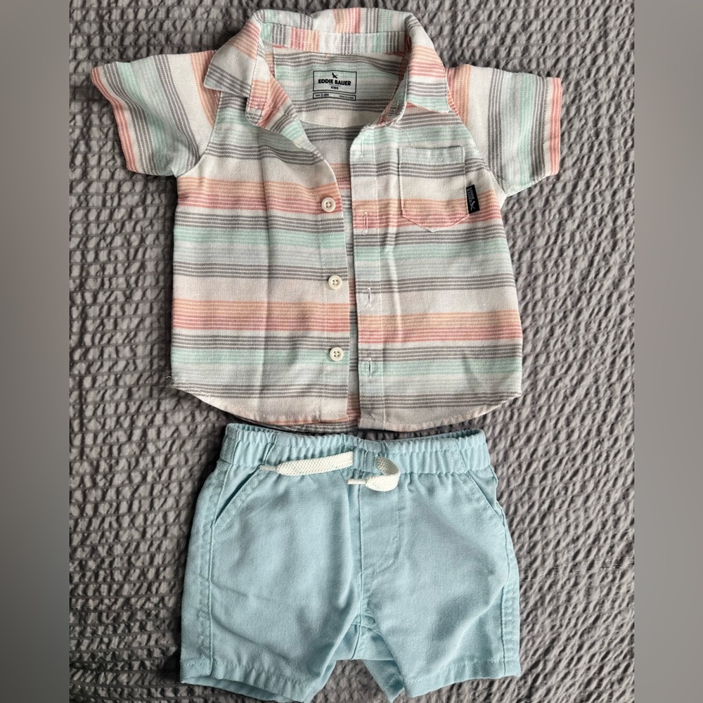 ⚠️Eddie Bauer Shirt and Blue Shorts Set⚠️